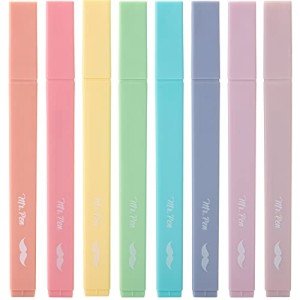 Mr. Pen- Aesthetic Cute Pastel Highlighters Set, 8 pcs, Chisel Tip, Candy Colors, No Bleed Bible Assorted Colors