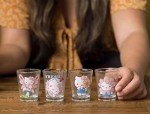 Silver Buffalo Sanrio Hello Kitty Spring Garden Flowers 4 Pack Mini Glass Set, 1.5 Ounces