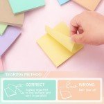 Sticky Notes 3x3inch, 8 Pads Self-Stick Notes, 8 Pastel Multi Colors with Gray Note Pads, Suitable for School, Home, Office,80 Sheet/Pad