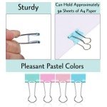 Mr. Pen- Pastel Binder Clips, 50 Pack, 0.75 in, Pastel Color, Small Clips, Small Binder Clips, Paper Binder Clips, Binder Clips Small Size, Small Paper Clips, Office Clips, Micro Binder Clips