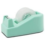 ROSEUP Desktop Tape Dispenser Heavy Duty Desk Accessories Floral Office Tape Dispensers, Weighted Non-Skid Base, Macaron Green