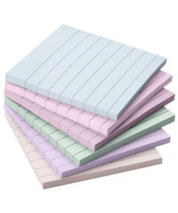 Mr. Pen Lined Sticky Notes - 3x3, 6 Pads, 45 Sheets, Pastel Colors