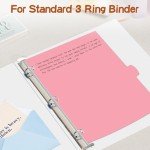 TQQBUU 8 Tab Write & Erase Binder Dividers with Tabs, 8 Tab Durable Plastic Dividers for 3 Ring Binder Letter Size, Binder Tabs for Organizers, School Office Home Supplies, Pastel (1 Set)