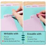Sooez 8-Tab Durable Plastic Write & Erase Big Tab Dividers for 3 Ring Binder, Aesthetic Cute Pastel Binder Dividers for Student, Teacher, Office, Home Organizers, 1 Set, Pastel
