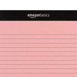 Amazon Basics Wide Ruled 8.5 x 11.75-Inch 50 Sheet Perforated Lined Writing Note Pads, Pack of 6, 300 Count, Multicolor