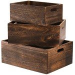 Set of 3 Rustic Wood Nesting Storage Crates