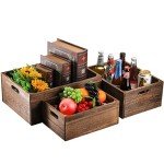 Set of 3 Rustic Wood Nesting Storage Crates