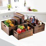 Set of 3 Rustic Wood Nesting Storage Crates