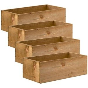 Rustic 12” Wood Pallet Storage Bins - 4 Pack