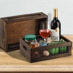 Rustic Nesting Wooden Storage Crates - Set of 2
