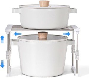 Adjustable Expandable Cabinet Organizer - White