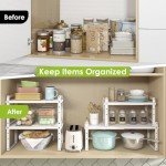 Expandable Stackable Shelf Organizers – 2 Pack