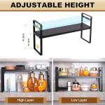 Expandable Metal Medicine Cabinet Organizer Shelf - Black