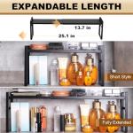 Expandable Metal Medicine Cabinet Organizer Shelf - Black