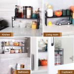 Expandable Metal Medicine Cabinet Organizer Shelf - Black