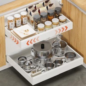 16.5" Deep Pull Out Cabinet Organizer - 2 Pack