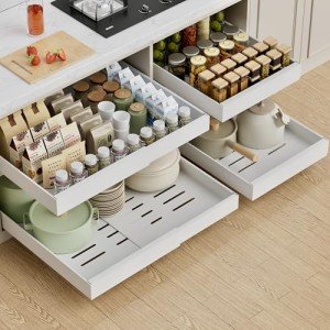 4-Pack Adjustable Pull-Out Cabinet Organizers