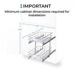 Two-Tier Pull-Out Kitchen Cabinet Organizer, 14” x 20”
