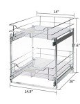 Two-Tier Pull-Out Kitchen Cabinet Organizer, 14” x 20”