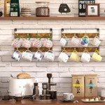 Rustic Coffee Mug Holder Rack - 2 Pack