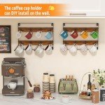 Rustic Coffee Mug Holder Rack - 2 Pack