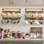 Rustic Coffee Mug Holder Rack - 2 Pack