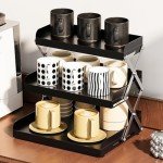 3-Tier Collapsible Coffee Bar Organizer - Black