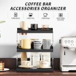 3-Tier Collapsible Coffee Bar Organizer - Black