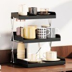 3-Tier Collapsible Coffee Bar Organizer - Black