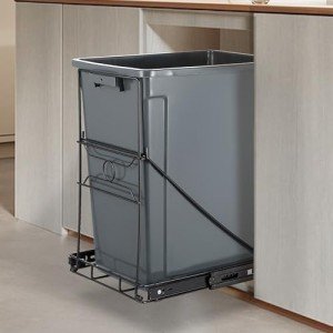 Pull-Out Stainless Steel Trash Can Organizer