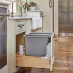 Double 35 Quart Under Cabinet Pullout Trash Cans