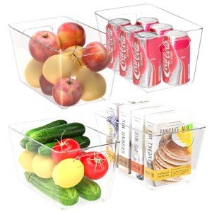 Baleine Stackable Clear Pantry Storage Bins - 4 Pack