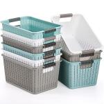 9 Pack Plastic Storage Baskets for Home Organization