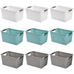 9 Pack Plastic Storage Baskets for Home Organization