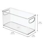 Stackable Clear Pantry Bins with Handles - Set of 2