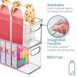 Stackable Clear Pantry Bins with Handles - Set of 2