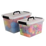 Obstnny Clear Latching Storage Bins with Handles