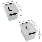 Obstnny Clear Latching Storage Bins with Handles