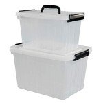 Obstnny Clear Latching Storage Bins with Handles