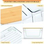 Stackable Clear Storage Bins with Bamboo Lids - 6 Pack