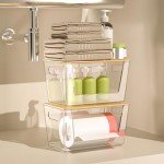 Stackable Clear Storage Bins with Bamboo Lids - 6 Pack