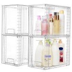 Clear Stackable Storage Drawers - 4 Pack