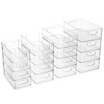 16-Piece Stackable Refrigerator Organizer Bin Set