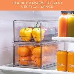 Clear Stackable Fridge Organizer Bins (2 Pack)