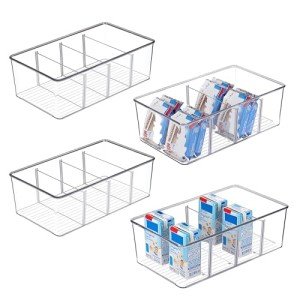 4-Pack Clear Food Storage Organizer Bins