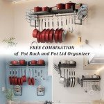Wall-Mounted Pot Rack Set with Towel Bar