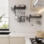 Wall-Mounted Pot Rack Set with Towel Bar