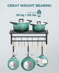Wall Mounted Pot Rack with Hooks - 23 Inch