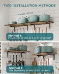 Wall-Mounted Wooden Pot Pan Rack Set of 2