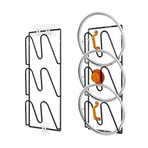 2-Pack Wall-Mounted Pot Lid Organizer Rack